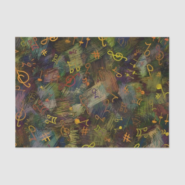 Papier Mousseline Musical Notes (Recto)