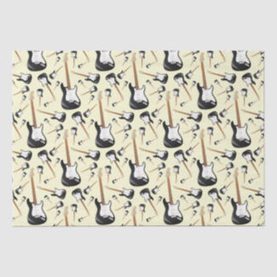 Papier Mousseline Musicien de guitare électrique professeur de musiq