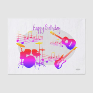 Papier Mousseline Musicien Graphique Cadeau Tissu Design HAMbyWG