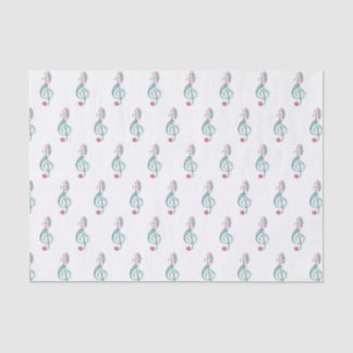 Papier Mousseline Musique Aquarelle à thème Arbre Clef