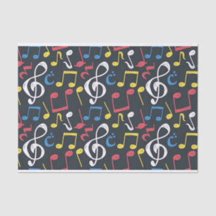 Papier Mousseline Musique colorée note musicienne Motif