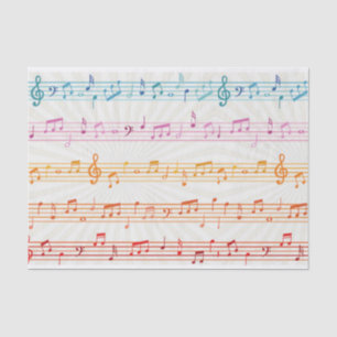 Papier Mousseline Musique colorée note musicienne Motif