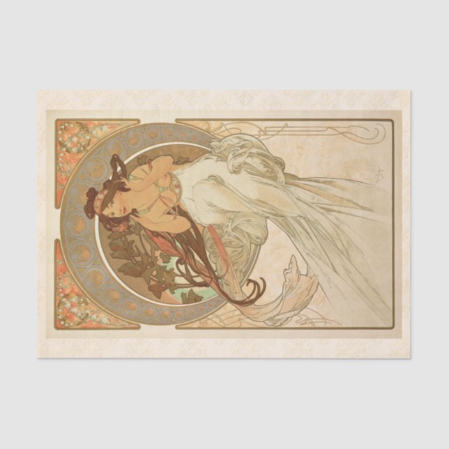 Papier Mousseline Musique d'Alphonse Mucha, Decoupage (Recto)