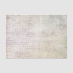 Papier Mousseline Musique de feuille de style vintage fanée