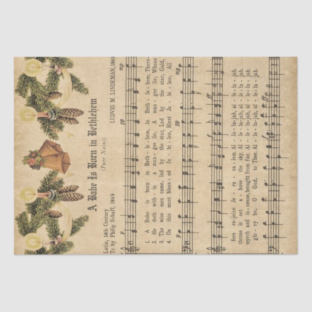 Papier Mousseline Musique de Noël (Recto)