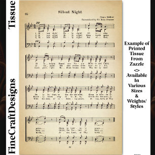 Papier Mousseline Musique de Silent Night en partition DU7F Découpag