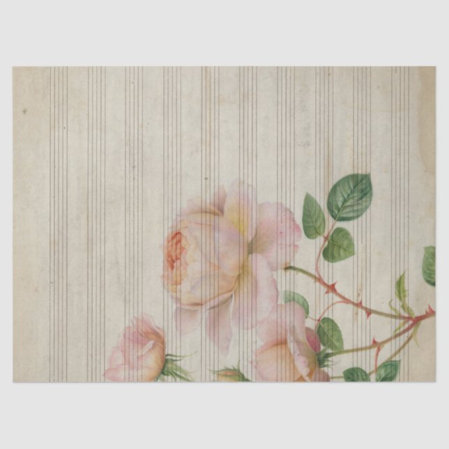 Papier Mousseline Musique et Rose Series Design 15 (Recto)