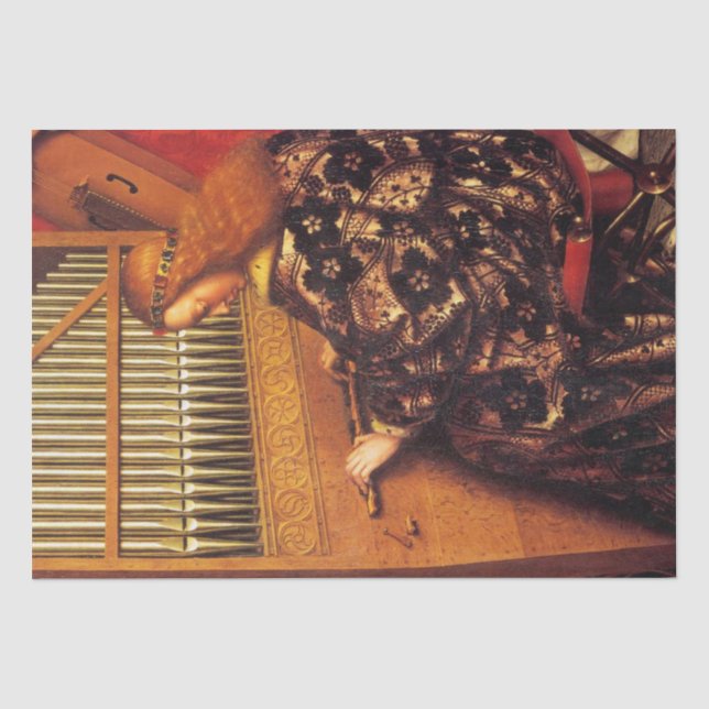 Papier Mousseline MUSIQUE FABRIQUANT ANGE / Joueur orgue Noël (Recto)