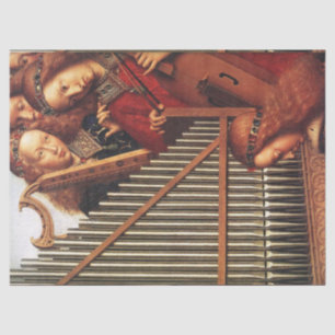 Papier Mousseline MUSIQUE FABRIQUANT ANGELS voeux de Noël