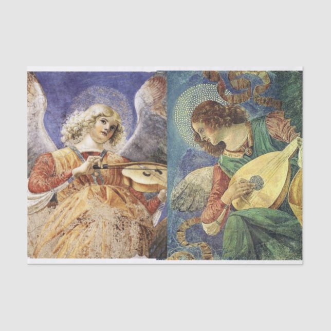 PAPIER MOUSSELINE MUSIQUE FABRIQUANT DES ANGES DE NOËL (Recto)