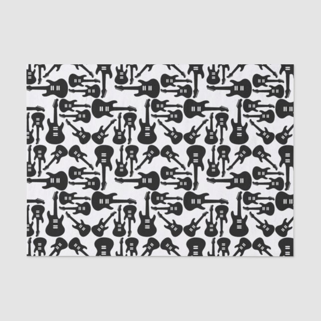 Papier Mousseline Musique Motif de guitare électrique sur mesure (Recto)