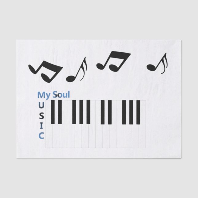Papier Mousseline Musique Musique Piano Key Music Note (Recto)