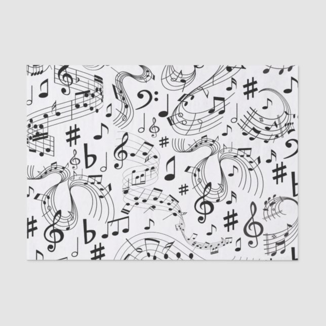 Papier Mousseline Musique, notes musicales (Recto)