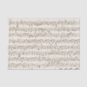 Papier Mousseline Musique vintage Chanson Beige Neutre Découpage