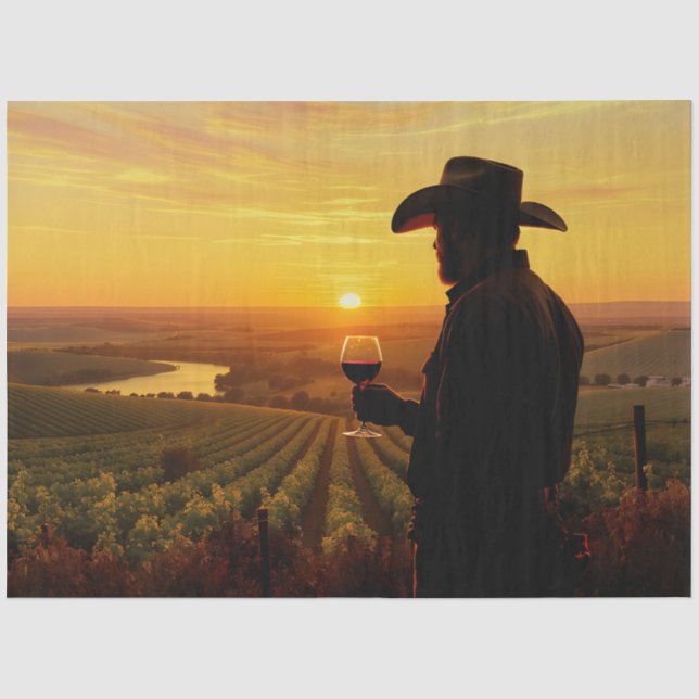 Papier Mousseline My Cowboy At Sunset - Édition Vineyard (Recto)
