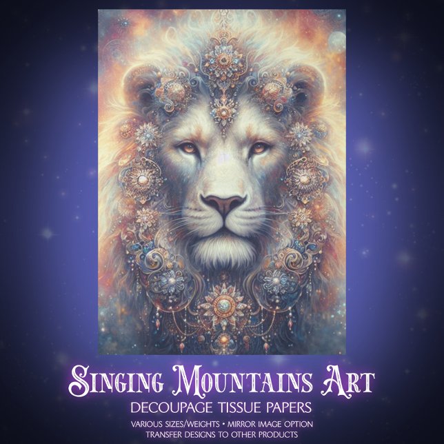 Papier Mousseline Mystical Decorative Lion King Decoupage (Créateur téléchargé)