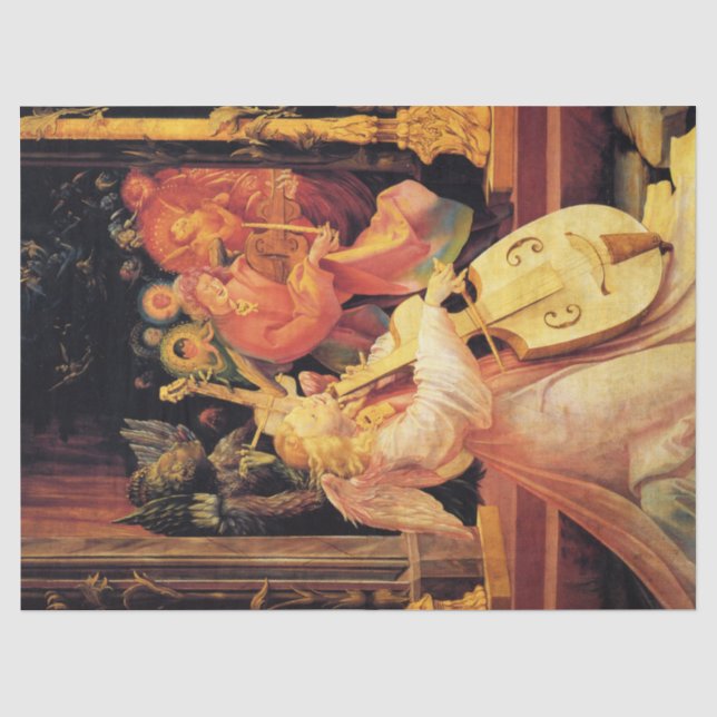 PAPIER MOUSSELINE NATIVITÉ, ANGES DE LA MUSIQUE - MAGIE DE NOËL (Recto)