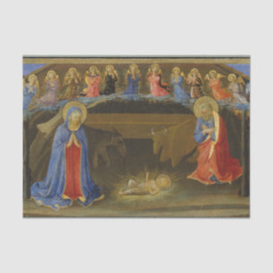 Papier Mousseline Nativité Anges Mère Marie Bébé Jésus Noël