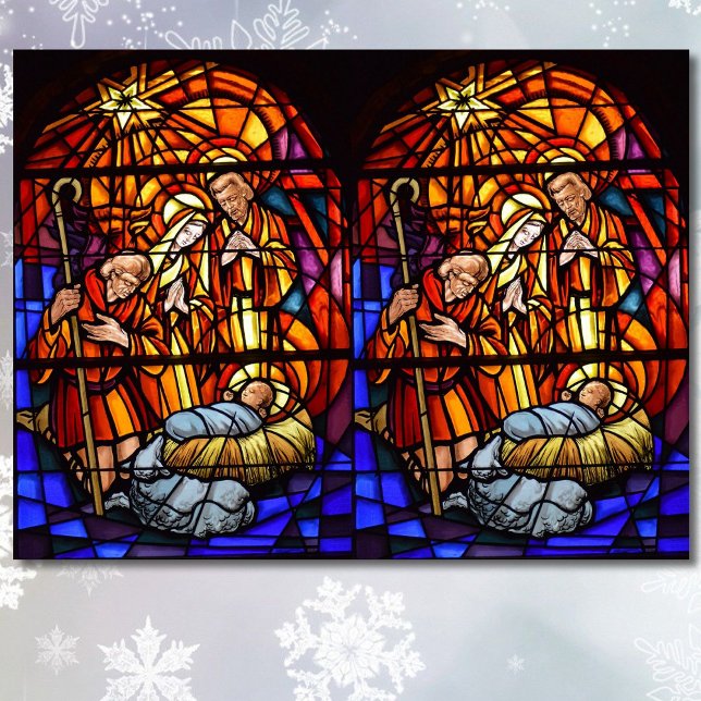 Papier Mousseline Nativité en verre tendu Noël Joli Découpage (Créateur téléchargé)