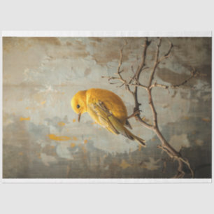 Papier Mousseline Nature rustique urbaine Art de pinson jaune
