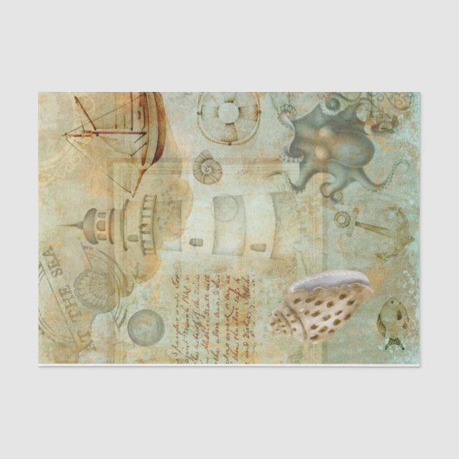 Papier Mousseline Nautique vintage (Recto)