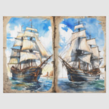 Nautis Bateau Océan en Aquarelle
