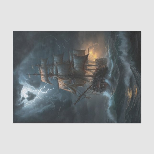 Papier Mousseline Navire de tempête (Recto)