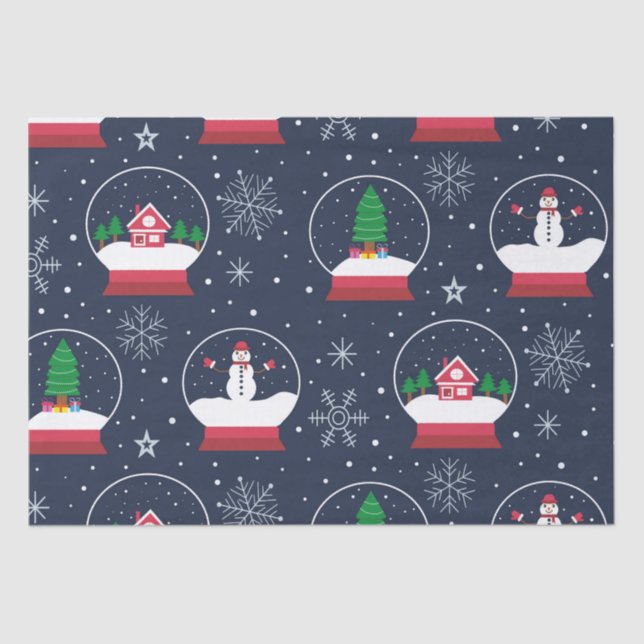 Papier Mousseline Neige, neige, neiges et arbres de Noël (Recto)