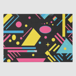 Papier Mousseline Neon Geo Moderne Blast coloré Motif géométrique