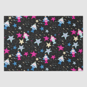 Papier Mousseline NEON Mermaid Sea Life Poisson Starfish Fête d'anni