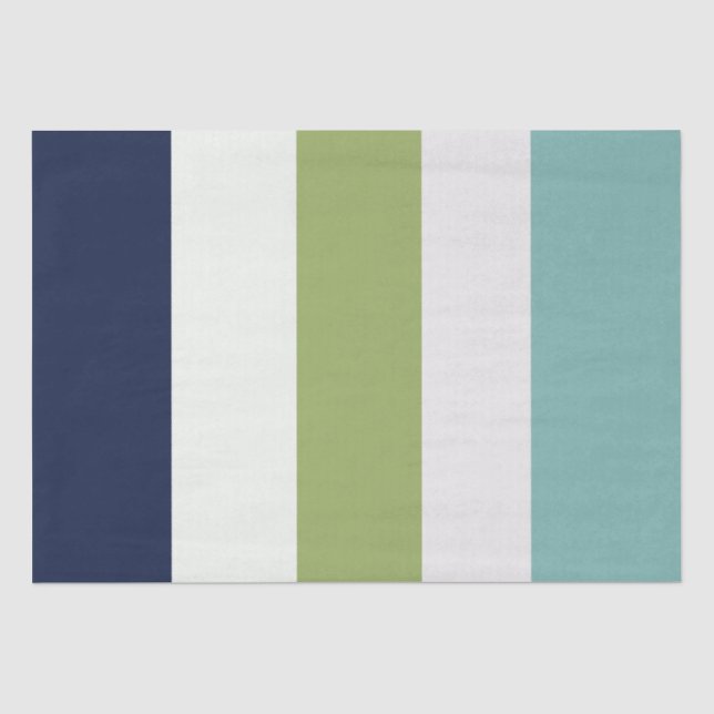 Papier Mousseline Neptune, Coquillages, Green et Navy (Recto)