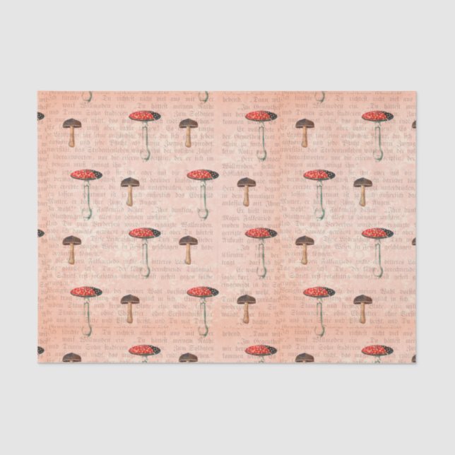 Papier Mousseline Newsprint et champignons (Recto)