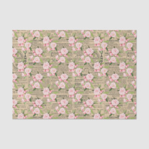 Papier Mousseline Newsprint vintage et roses roses roses