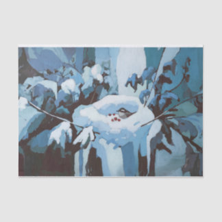 Papier Mousseline Nid de l'oiseau d'hiver, Maison enneigée