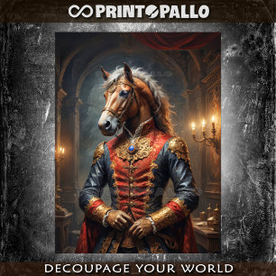 Papier Mousseline Noble cheval militaire napoléonien