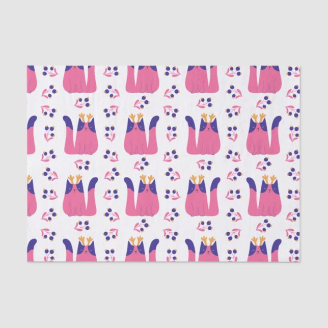 Papier Mousseline Noël à Cat Reindeer (Recto)