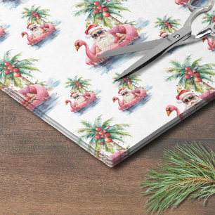 Papier Mousseline Noël à père Noël Beach
