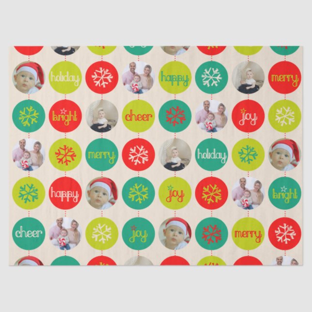 Papier Mousseline Noël ajouter vos propres photos papier mouchoir (Recto)