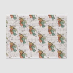 Papier Mousseline Noël Angels Victorien Scrap Religieux Vintage