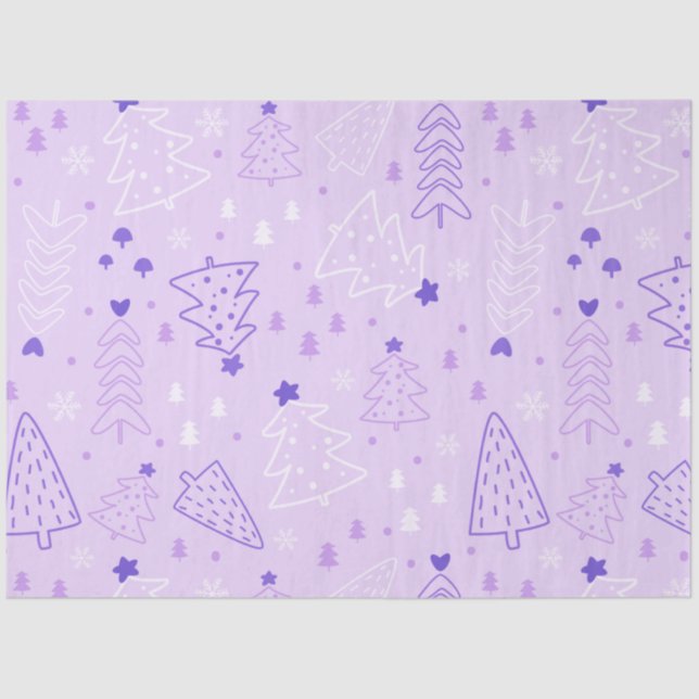 Papier Mousseline Noël Arbres Coeurs Étoiles Noël (Recto)