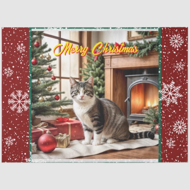 Papier Mousseline Noël Belle Vacances Ancienne Collection (Recto)