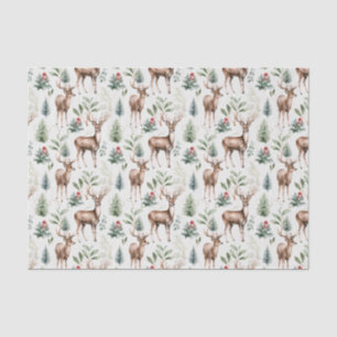 Papier Mousseline Noël Cerf Motif sans couture