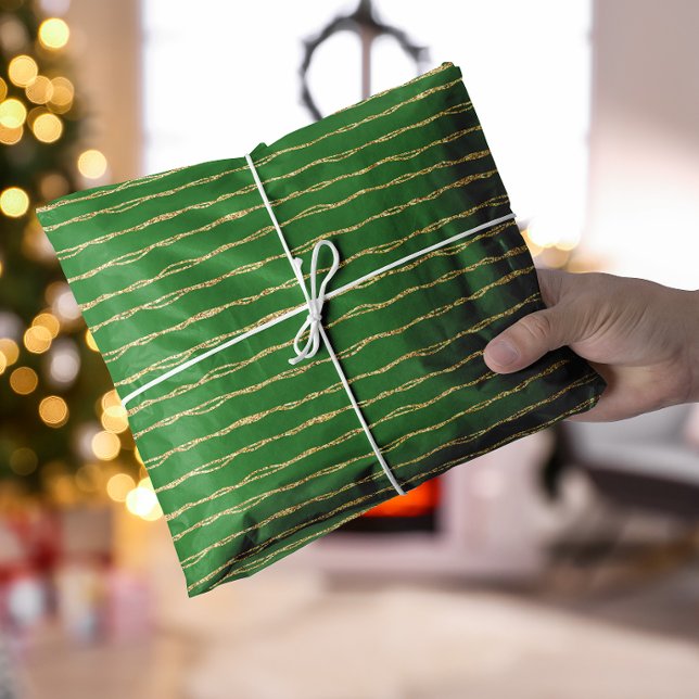 Papier Mousseline Noël chatoyant et vert (Green shimmery Christmas Tissue Paper)