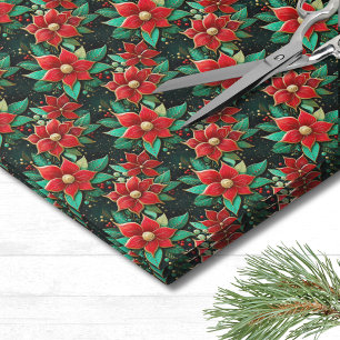 Papier Mousseline Noël de Poinsettia