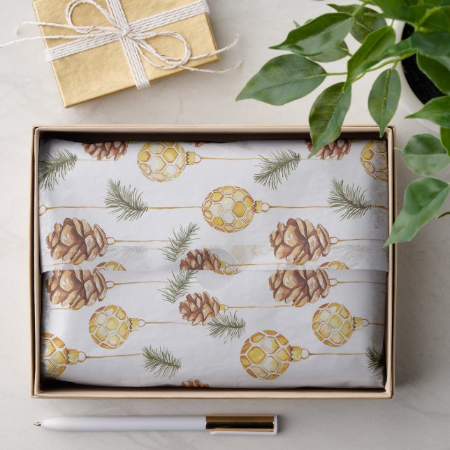 Papier Mousseline Noël des cônes de pin de miel (Cadeau)
