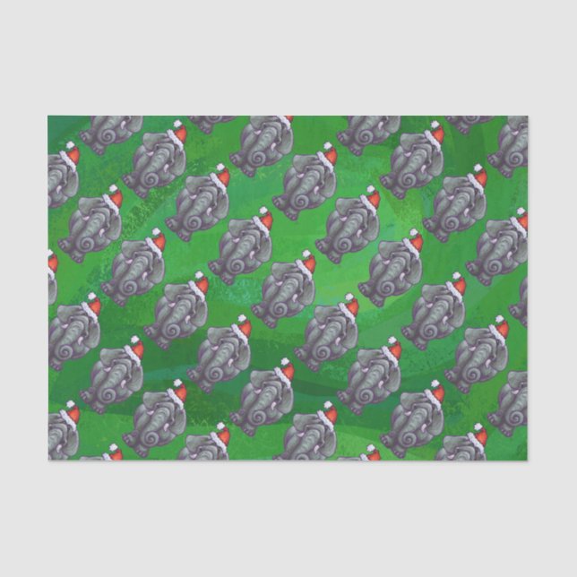 Papier Mousseline Noël des éléphants (Recto)