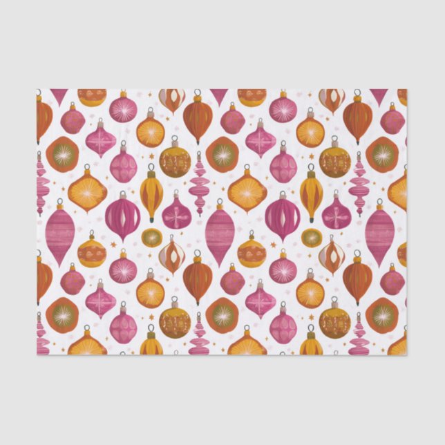 Papier Mousseline Noël des ornements rétro (Recto)