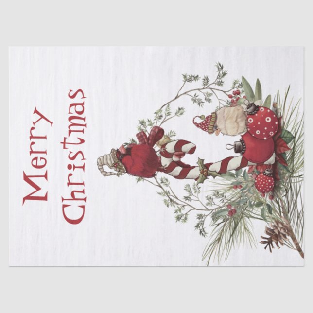 Papier Mousseline Noël d'hiver du Cardinal Rouge (Recto)