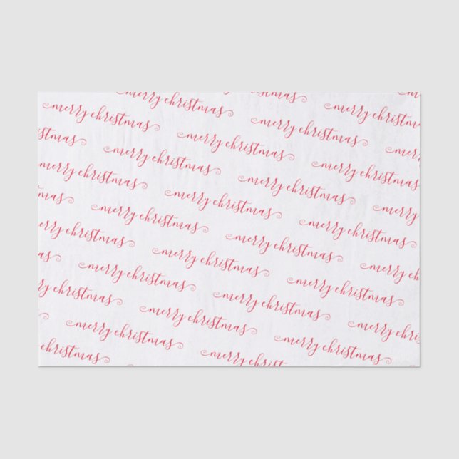 Papier Mousseline Noël Elégant noir blanc manuscrit personnalisé (Recto)