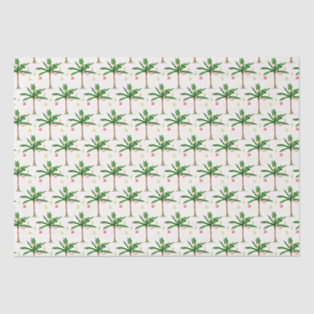 Papier Mousseline Noël en juillet Palm Tree, Summer Père Noël & Line (Recto)